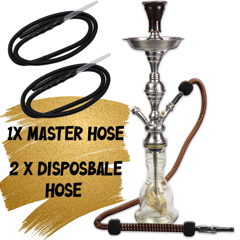 3 Hose Egyptian Sharing Hookah  Complete Set w/ Bag