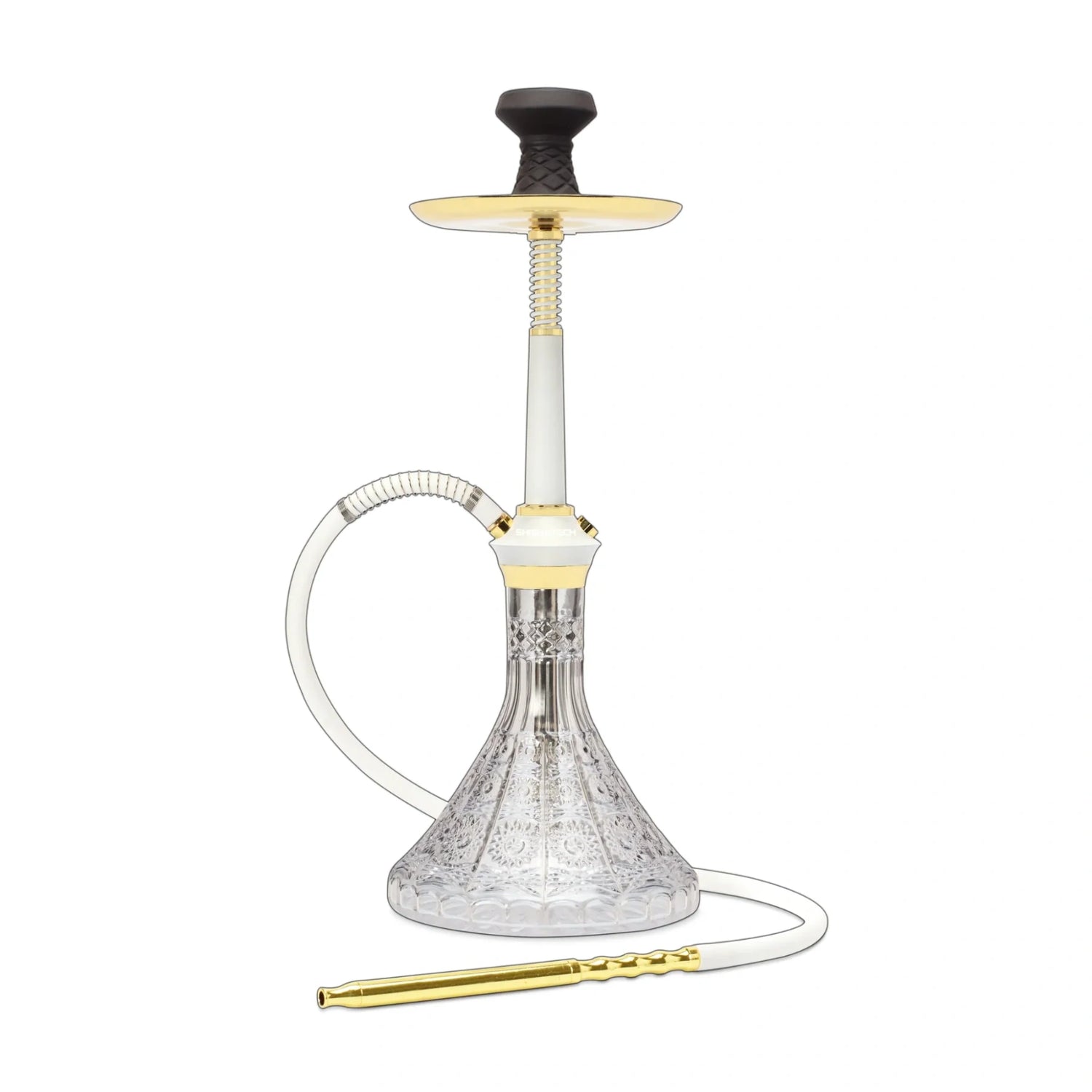 BYO Hookah Gemini X 5034 Modern Hookah with Sleek Design and Durable Glass Base

