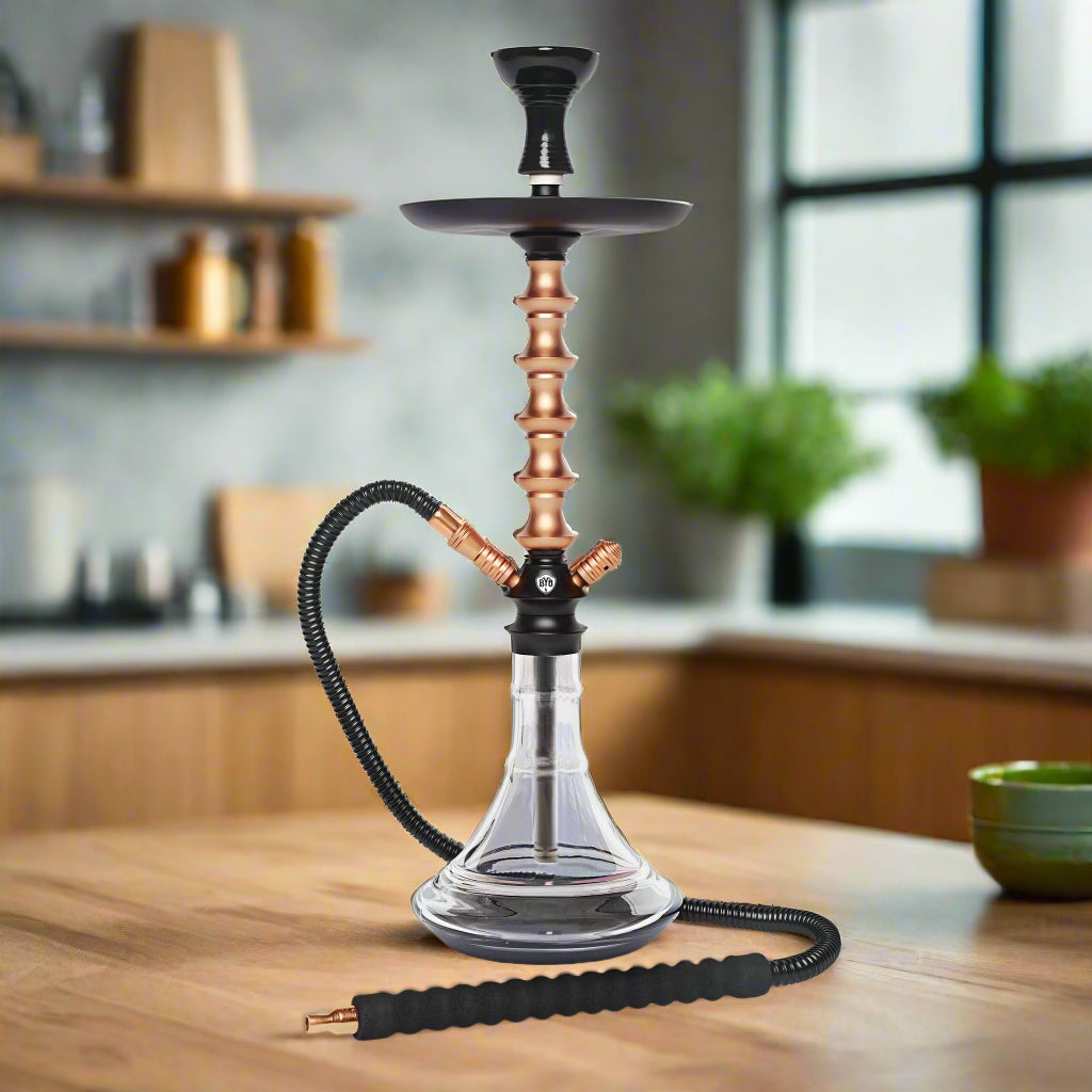 BYO Hookah Taurus 5003 modern premium hookah with sleek design and glass base

