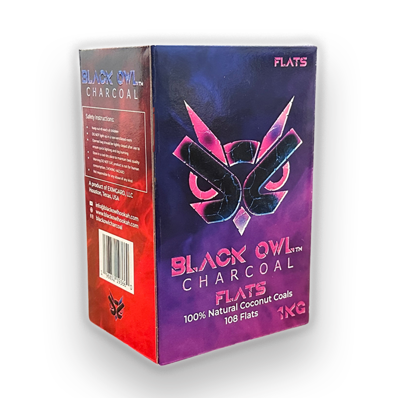 Black Owl Flat 108 Charcoal Cubes 1KG