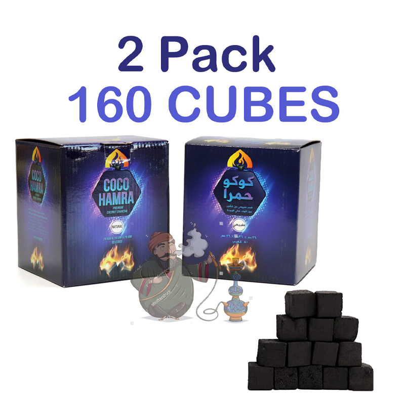 Coco Hamra Coconut Charcoal 26mm Cubes 2 Pack - 160 Cubes