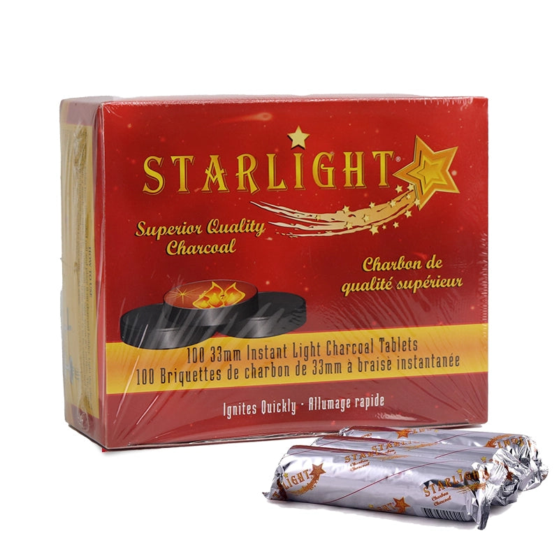 Starlight Instant Light charcoal Tablets 100 Count 33mm