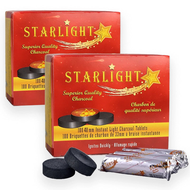 Starlight Instant Light charcoal Tablets 100 Count 40mm (2Pack)