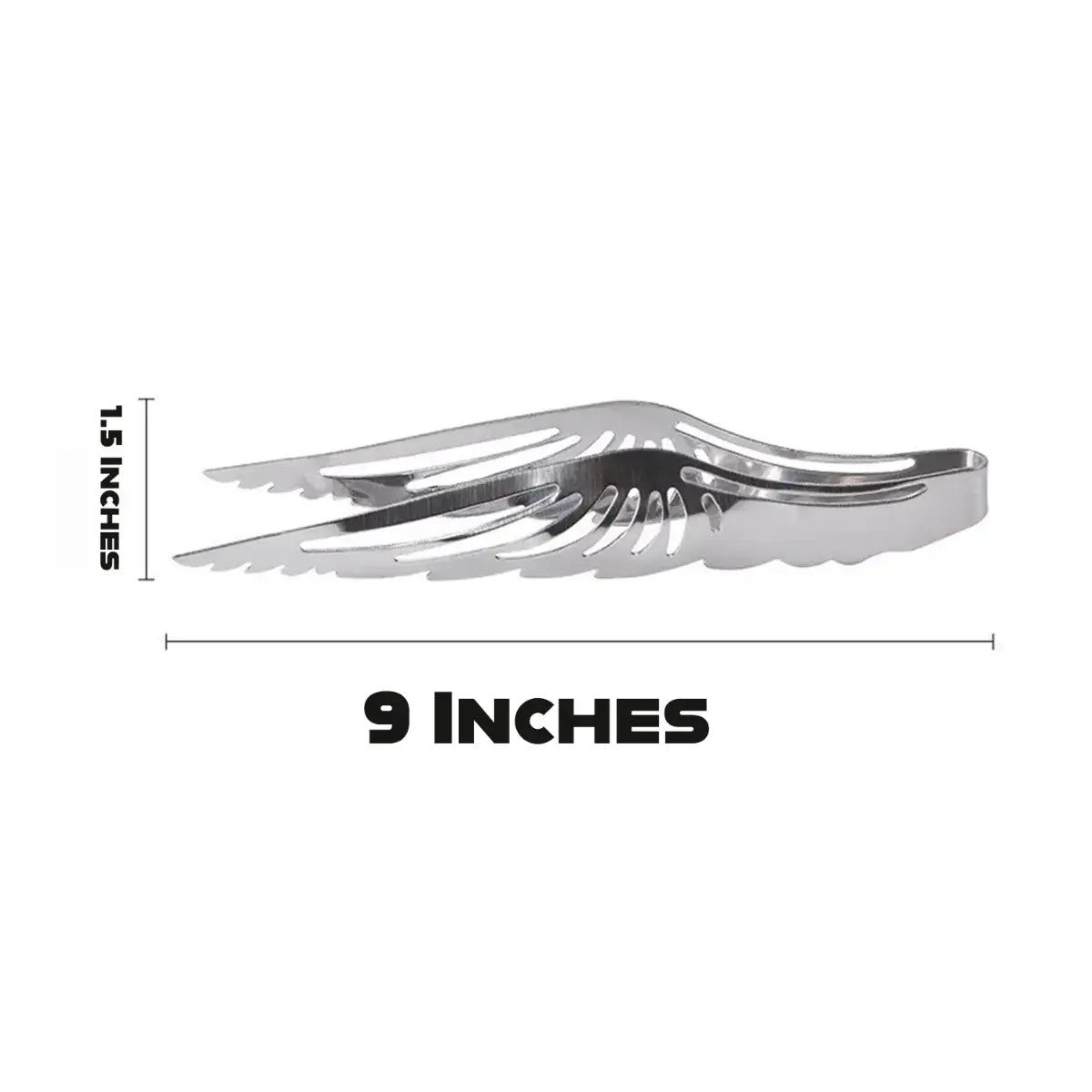 9&quot; Stainless Steel Angel Wing Design Tongs