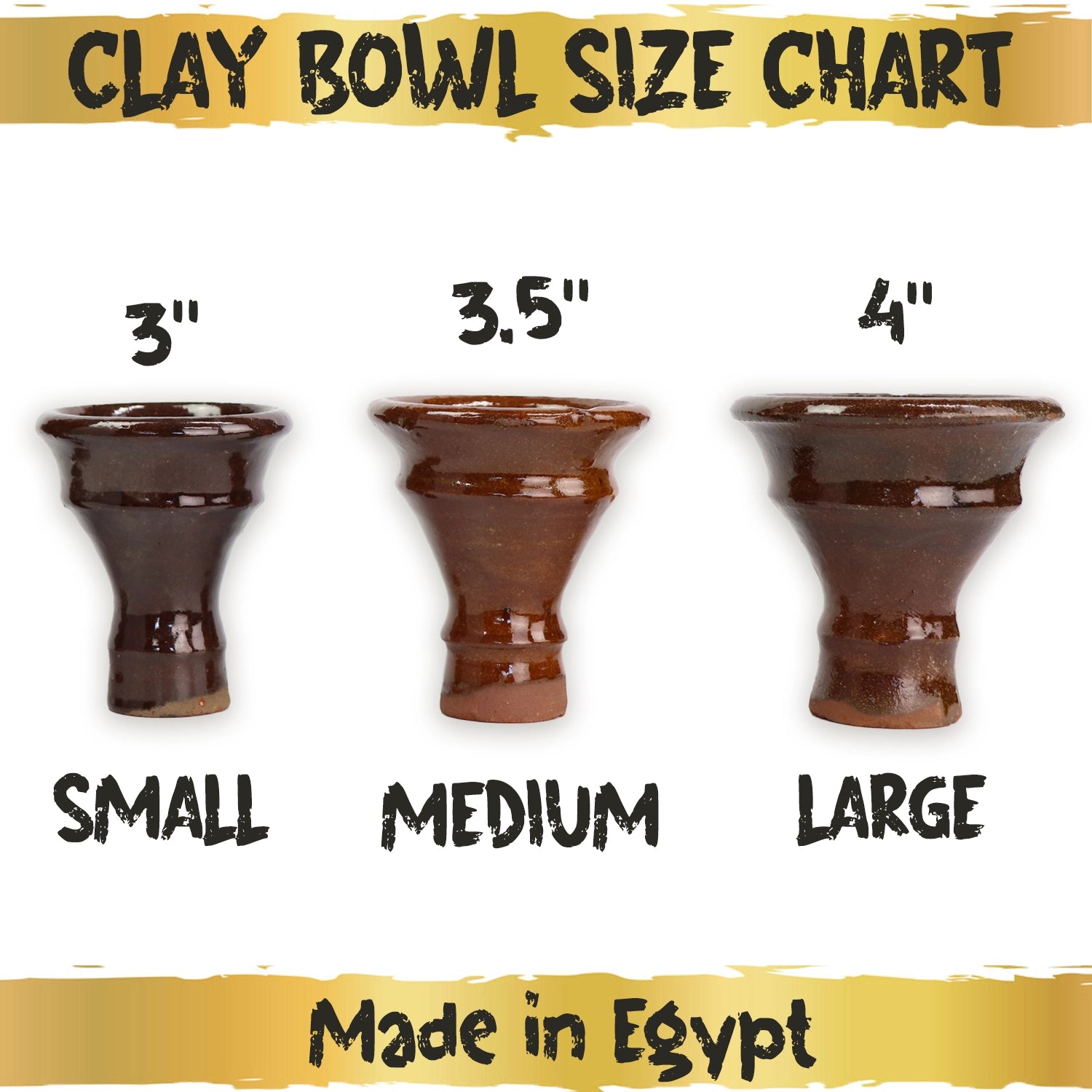 Egyptian Jumbo Clay Hookah Bowl Large 4&quot;