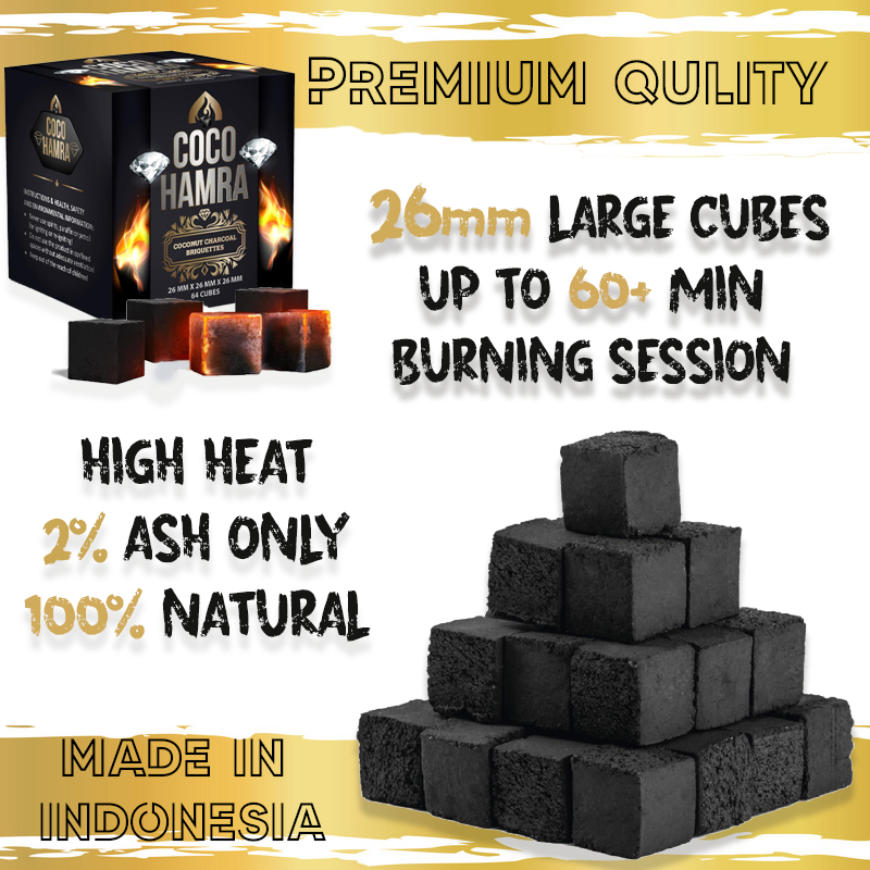 Coconut Charcoal Cubes 25mm 64 Count