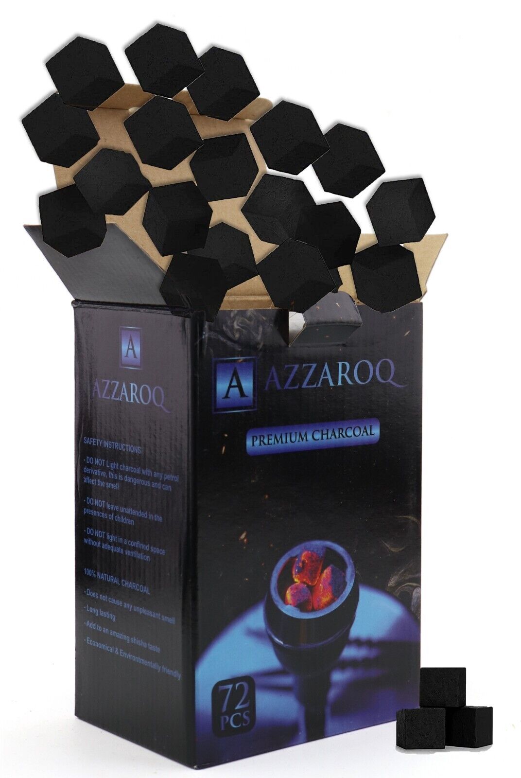 Coconut Charcoal Cubes 25mm 1KG 72pcs